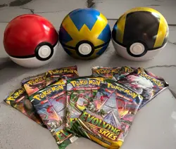 Pokemon Sword & Shield Booster Packs Evolving Skies X3 Total Packs 9 - Image 1