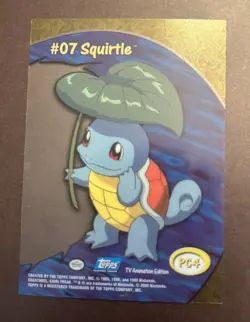 Squirtle #07 PC4 Clear TOPPS 1999 TV Animation Blue Logo Acryllic Pokemon - Image 2
