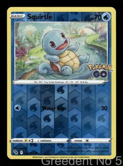 Squirtle 015/078 Common Pokemon GO Pokemon Reverse Holo Near Mint - Image 1