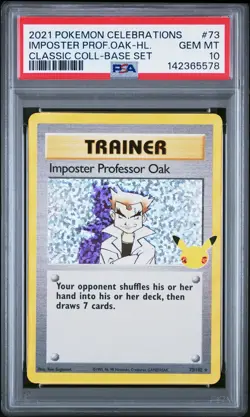 2021 POKEMON CELEBRATIONS CLASSIC COLL #73 IMPOSTER PROFESSOR OAK-HOLO PSA 10 - Image 1