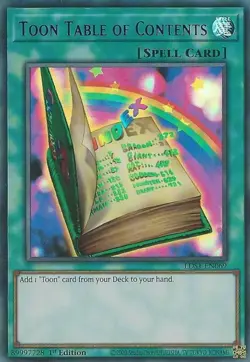 YUGIOH: 1X Toon Table of Contents (Purple) LDS1-EN069 Ultra Rare NM - Image 1