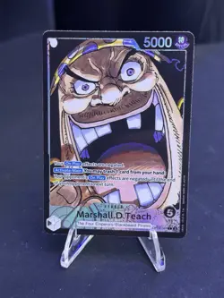 One Piece Marshall D Teach OP09-081 Leader ALT ART Emperors in the New World NM - Image 1