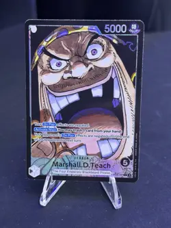 One Piece Marshall D Teach OP09-081 Leader ALT ART Emperors in the New World NM - Image 2