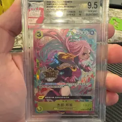 #090 One Piece TCG Chinese Jewelry Bonney OP08-105 3rd Anniversary BGS 9.5 - Image 1