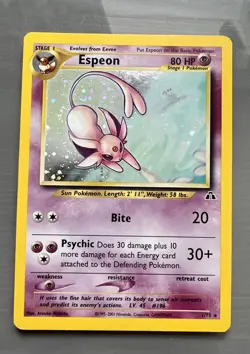 Pokemon Espeon Neo Discovery 1/75 Unlimited Edition Holo Card Great Condition! - Image 1
