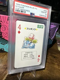 1998 POKEMON BLUE VERSION PLAYING CARDS 002 IVYSAUR 4 OF DIAMONDS PSA 10 - Image 3