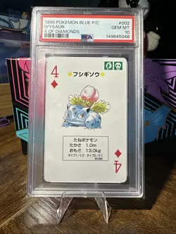 1998 POKEMON BLUE VERSION PLAYING CARDS 002 IVYSAUR 4 OF DIAMONDS PSA 10 - Image 4