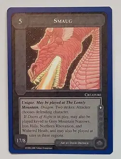 MIDDLE-EARTH CCG MECCG SMAUG WIZARDS UNLIMITED METW TWUL RARE LOTR CARD - Image 1