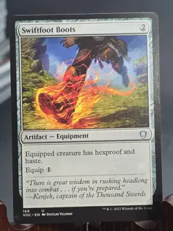 Swiftfoot Boots Commander: Innistrad: Crimson Vow MTG Regular Near Mint - Image 1