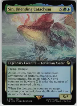 MTG TCG Sin, Unending Cataclysm (Extended Art) R Commander: FINAL FANTASY 185 - Image 1