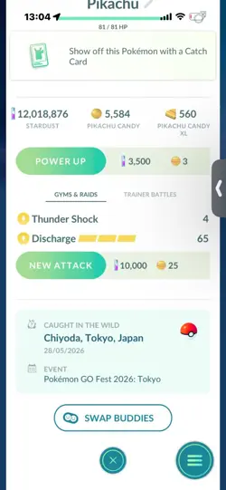 Pokemon Go Shiny Pikachu Mystic cap ( go fest 2026 ) - Image 2
