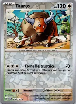 Carte Pokemon Tauros 112/142 Reverse - 2024 - Image 1