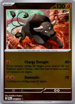 Carte Pokemon Tauros de Paldea 048/094 - Reverse 2025 - Image 1