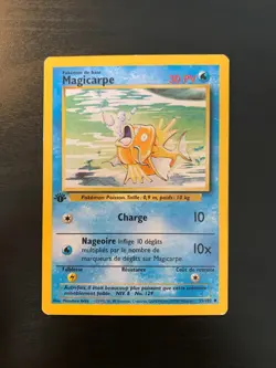 Carte Pokemon : Magicarpe 35/102 Edition 1 Set de Base Wizards Francaise - Image 1