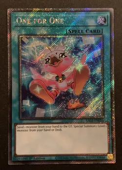One For One - RA03-EN056 - Platimun Secret Rare - 1st Edition - Alt Art - YuGiOh - Image 1