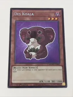 Yugioh Des Koala - 1st Edition Secret Rare Chibi Art NM - Free Holo - A - Image 1