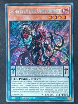 YU GI OH SCHATTEN DER UNBERUHMTE BLZD-DE083 SECRET RARE 1.AUFLAGE NM - Image 1