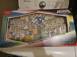 Pokemon TCG Prismatic Evolutions Lucario Ex + Tyranitar Ex Premium Collection - Image 1