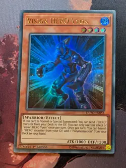 Yugioh Vision HERO VYON DUPO-EN053 1st Ed Ultra Rare - Image 1