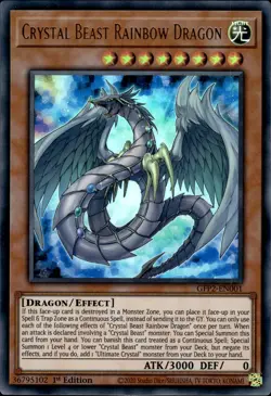 Crystal Beast Rainbow Dragon - Ultra Rare 1st Edition GFP2-EN001 - NM - YuGiOh - Image 1