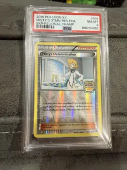 2016 Pokemon X Y #104 Misty’s Determination Regional Championships PSA 8 NM-MT - Image 1