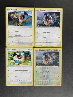 Chatot 4-card mixed Pokemon lot 1 Reverse HOLO - PWE - Image 1