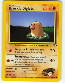 Brock's Diglett - 67/132 Gym Challenge - Pokemon TCG - 2000 - Image 1