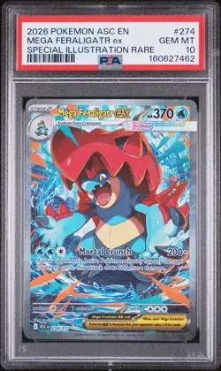2026 POKEMON ASC EN-ASCENDED HEROES #274 MEGA FERALIGATR EX PSA 10 - Image 1