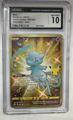 CGC 10 Mew 025/025 2021 Celebrations Ultra Rare Pokemon Card - Image 1