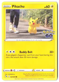 Pikachu (27) 027/078 Pokemon GO NM - Image 1