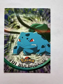 BULBASAUR - #01- Pokemon Character Card - Topps Series 1 - 1999 TV “blue Label” - Image 1