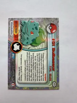 BULBASAUR - #01- Pokemon Character Card - Topps Series 1 - 1999 TV “blue Label” - Image 2