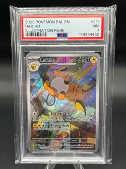 2023 Pokemon Paldea Evolved Raichu Illustration Rare #211/193 PSA 7 NM - Image 1