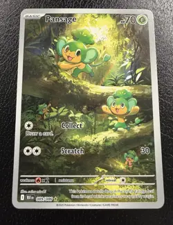 Pokemon TCG Pansage 089/086 SV: Black Bolt Illustration Rare Holo NM/LP - Image 4
