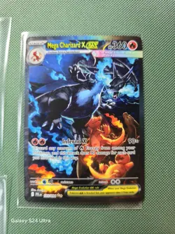 2025 Pokemon Mega Charizard X ex 125/094 Phantasmal Flames SIR Holo - Image 2