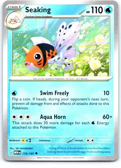 Seaking 119/165 Uncommon 151 Pokemon Near Mint - Image 1