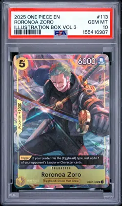 Roronoa Zoro (Illustration Box Vol.3) OP07-113 One Piece Promotion Cards PSA 10 - Image 1