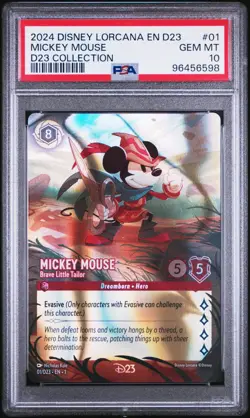 Disney Lorcana Mickey Mouse Brave Little Tailor PSA 10 D23 Coll. Promo 01/D23 - Image 1