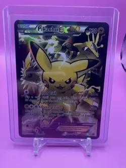 Pokemon Pikachu EX XY124 Black Star Promo 2016 Holo Card TCG NM *Clean* - Image 1