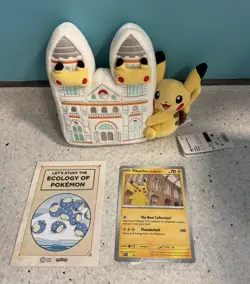 Pokemon x Natural History Museum - Pikachu Jumbo Promo Card And Plush - Image 1