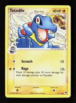 Totodile 67/101 Common Dragon Frontiers Pokemon Near Mint - Image 1