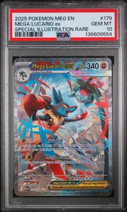 MEGA LUCARIO EX 2025 POKEMON MEGA EVOLUTION #179 SIR PSA 10 GEM MINT - Image 1