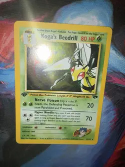 Pokemon Koga's Beedrill Gym Challenge 9/132 1st Edition Holo Rare W/ Swirl NM - Image 1