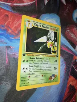 Pokemon Koga's Beedrill Gym Challenge 9/132 1st Edition Holo Rare W/ Swirl NM - Image 3
