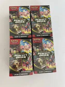 Lot fof 4 Pokemon TCG Perfect Order Booster Bundle New Sealed Free Ship In Hand! - Image 1