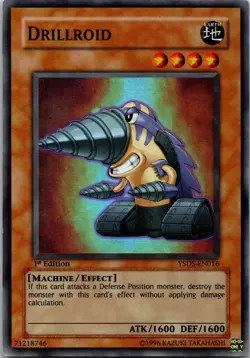 Yugioh Drillroid YSDS-EN016 1st Edition Super Rare NM - Image 1
