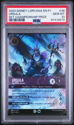 2024 DISNEY LORCANA EN P1-PROMO #38 URSULA - SEA WITCH QUEEN PSA 10 - Image 1