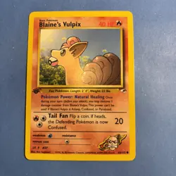 Pokemon Cards: Gym Heroes 1st Edition Common: Blaine's Vulpix 65/132 - Image 1