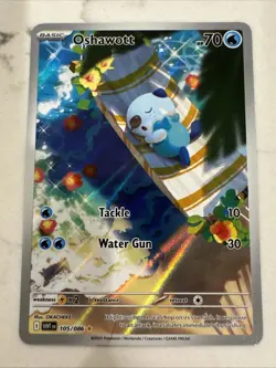 Oshawott Illustration Rare Pokemon White Flare Card 105/086 English Near Mint - Image 1