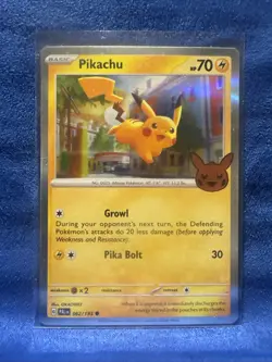 Pikachu Holo Rare Pokemon Card 062/193 Trick or Trade Halloween Stamp - Image 1